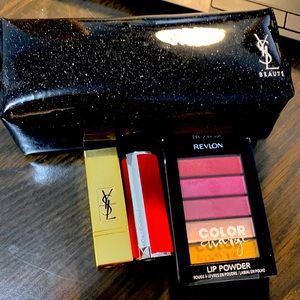 Brand new lipstick and lip powder. Come with YSL beauty bag.